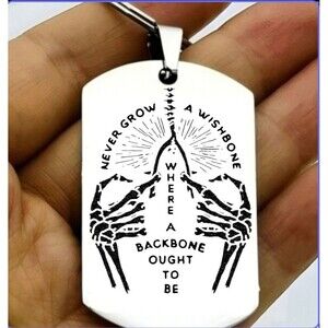 Skelton Art Chest Bone Wisdom Funny Quote Stainless Keychain